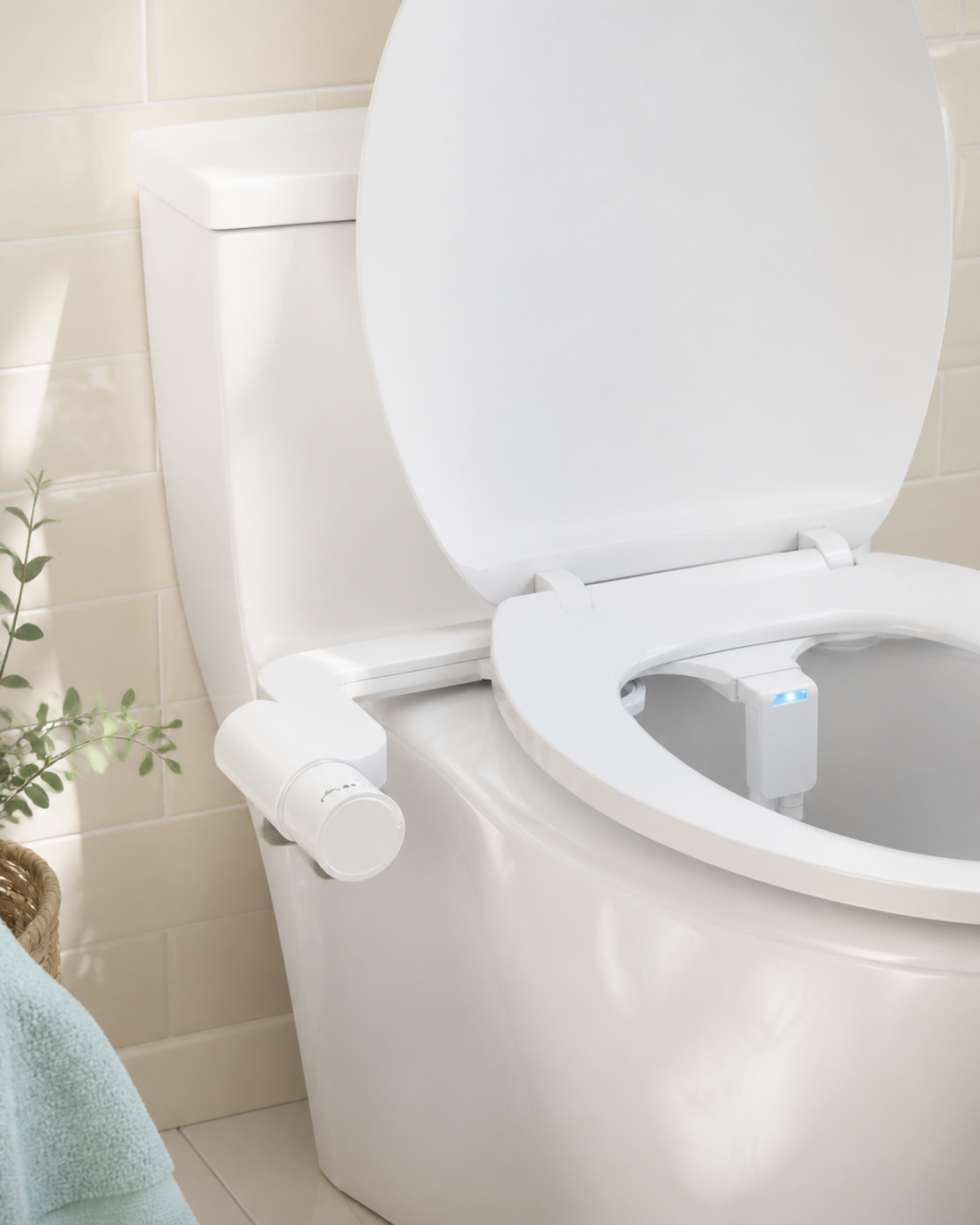Kit WC lavant KIYOSENA installé sous un abattant